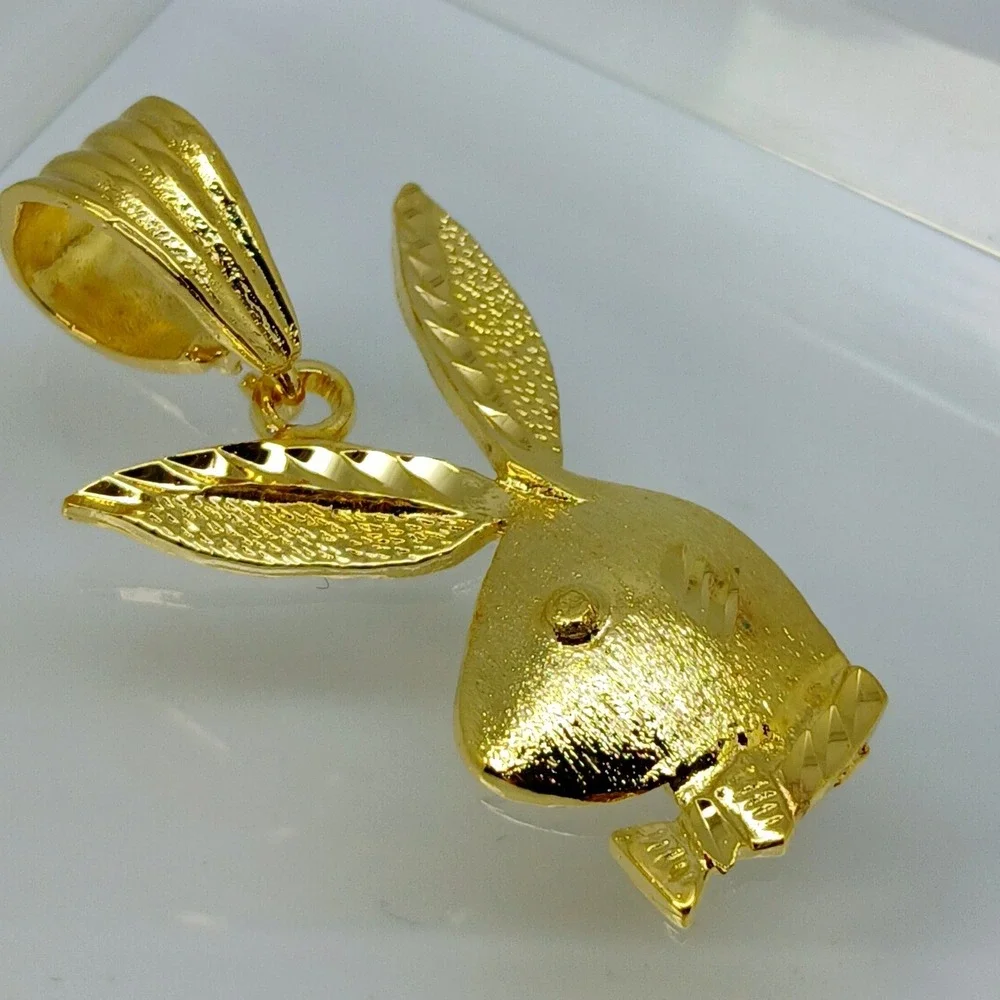 Karatbond Vintage Playboy Bunny Pendant Gold Diamond Cut Y2K NOS Made in USA
